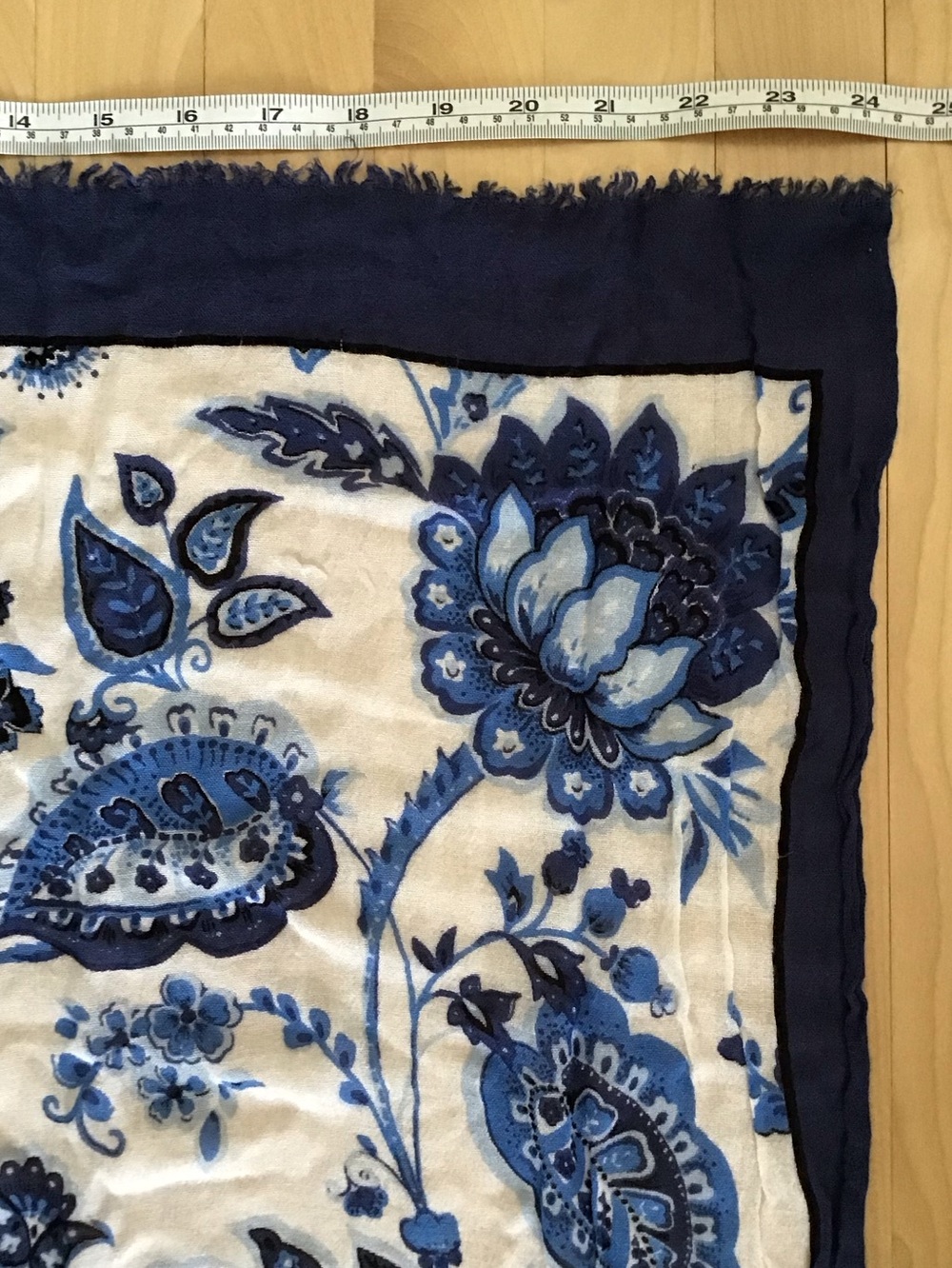 Talbots Navy Print Scarf - Picture 3 of 5
